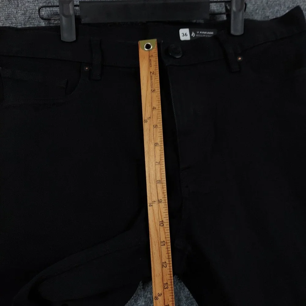 Volcom V Kinkade Jeans Mens 36x32 Black Regular Straight Stretch Denim A1902691